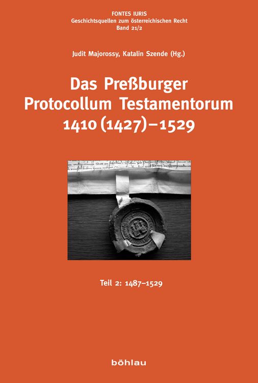 Produktbild: Das Pre&szlig;burger Protocollum Testamentorum 1410 (1427)-1529