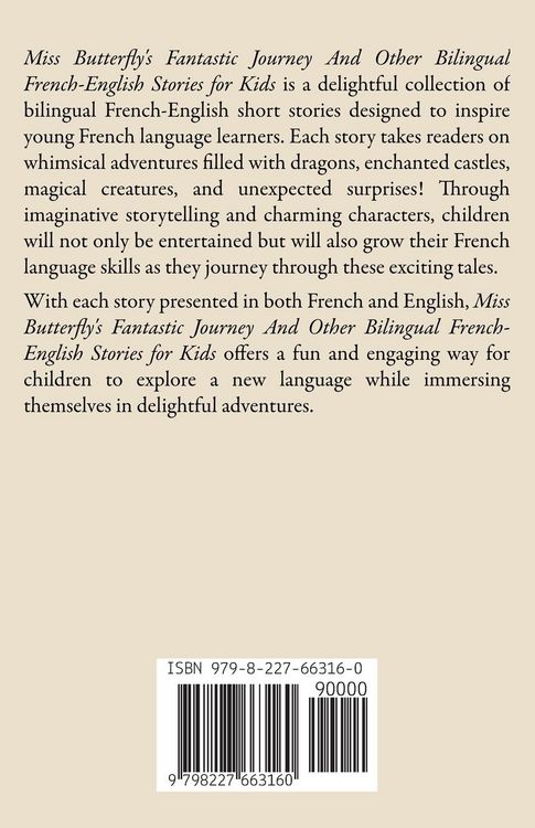 Produktbild: Miss Butterfly's Fantastic Journey And Other Bilingual French-English Stories for Kids