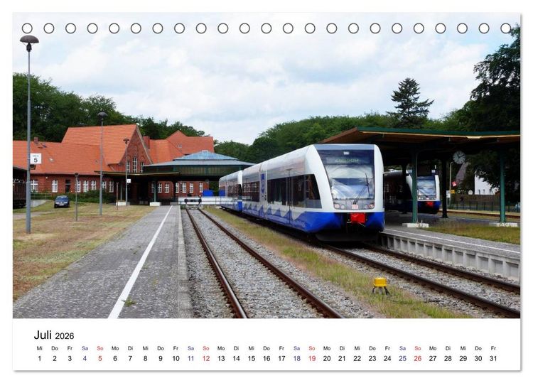 Produktbild: Eisenbahnen auf Usedom (Tischkalender 2026 DIN A5 quer), CALVENDO Monatskalender
