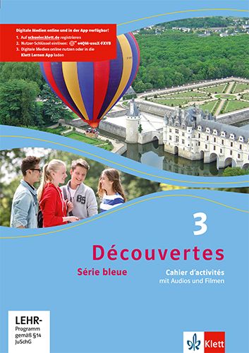 Produktbild: D&eacute;couvertes S&eacute;rie bleue 3. Cahier d'activit&eacute;s mit Audios und Filmen 3. Lernjahr