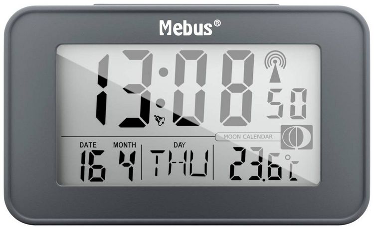 Produktbild: Mebus 51460 Funk Wecker Anthrazit Alarmzeiten 2