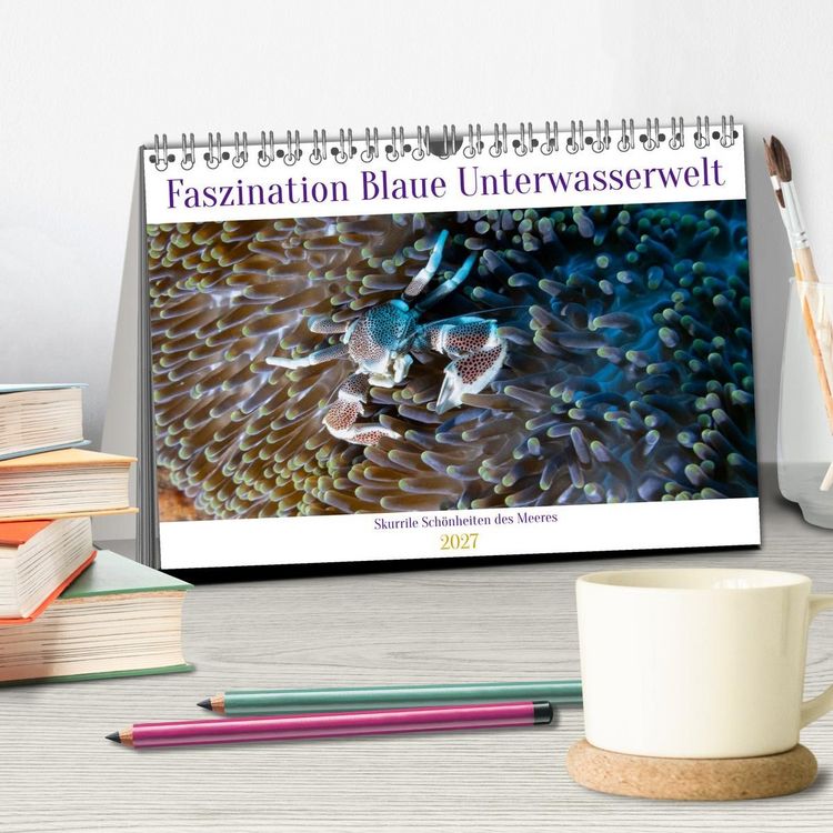 Produktbild: Faszination blaue Unterwasserwelt (Tischkalender 2027 DIN A5 quer), CALVENDO Monatskalender