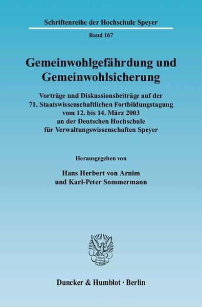 Produktbild: Gemeinwohlgef&auml;hrdung und Gemeinwohlsicherung.