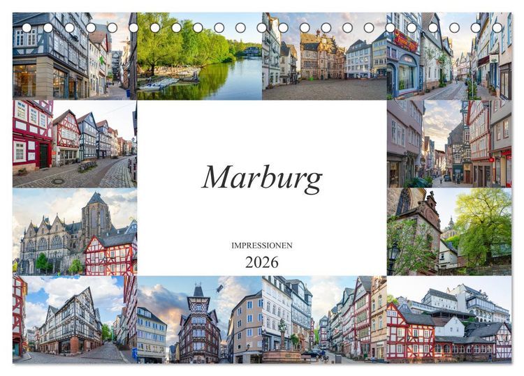 Produktbild: Marburg Impressionen (Tischkalender 2026 DIN A5 quer), CALVENDO Monatskalender