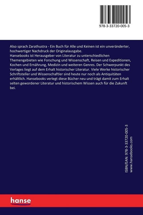 Produktbild: Also sprach Zarathustra