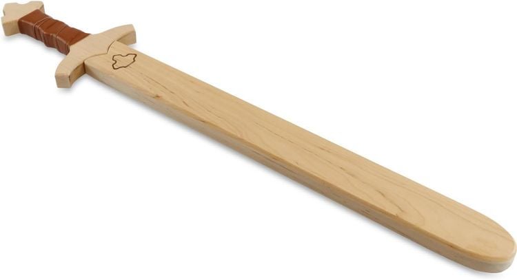 Produktbild: BestSaller 1020 - Schwert-Set K&ouml;nig Edward mit Holzh&uuml;lle, 60cm, Holz-Schwert, Griff mit brauner Kunststoffwickelung