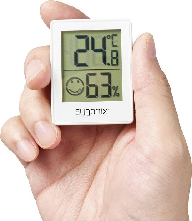 Produktbild: Sygonix Thermo-/Hygrometer Wei&szlig; SY-5267052