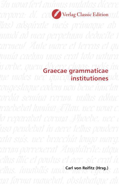 Produktbild: Graecae grammaticae institutiones