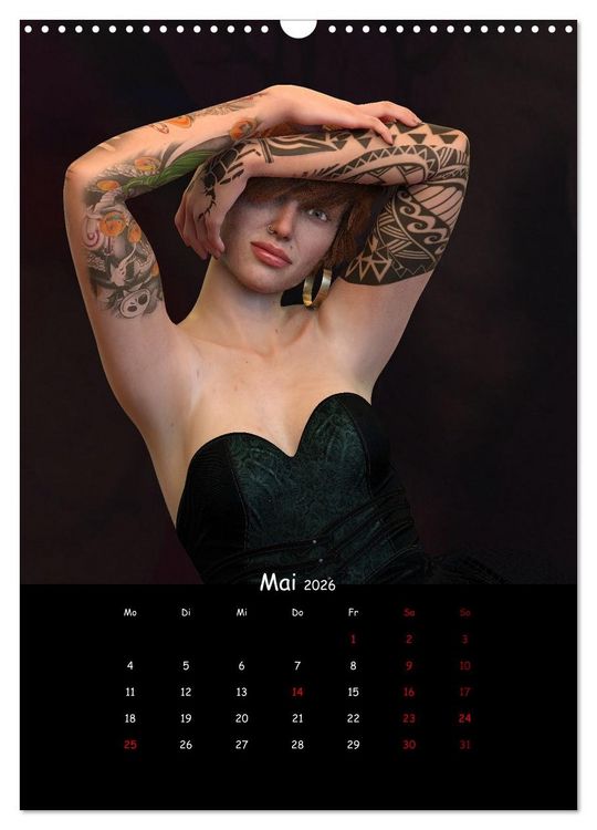 Produktbild: Portraits von t&auml;towierten Frauen (Wandkalender 2026 DIN A3 hoch), CALVENDO Monatskalender