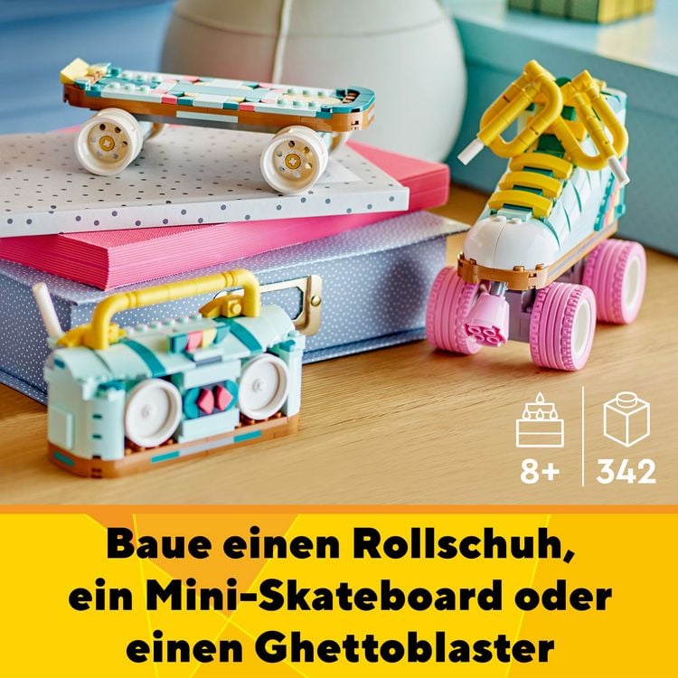 Produktbild: LEGO Creator 3in1 31148 Rollschuh, Spielzeug mit Skateboard und Boombox