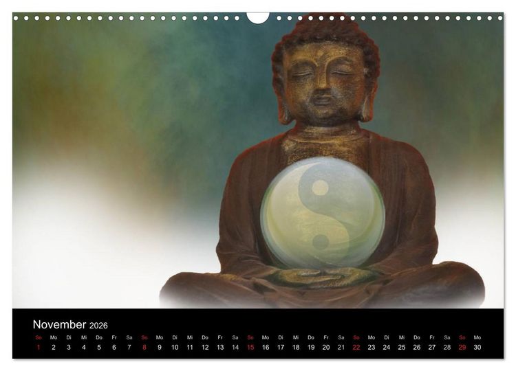 Produktbild: Buddha und Yin Yang (Wandkalender 2026 DIN A3 quer), CALVENDO Monatskalender