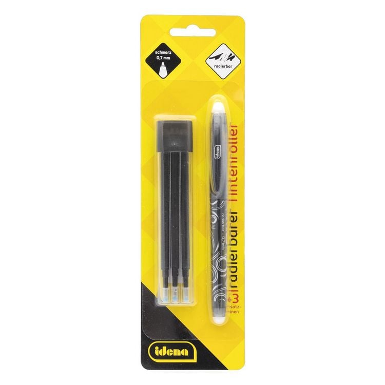 Produktbild: Idena Tintenroller radierbar 3 Minen schwarz 0,7mm