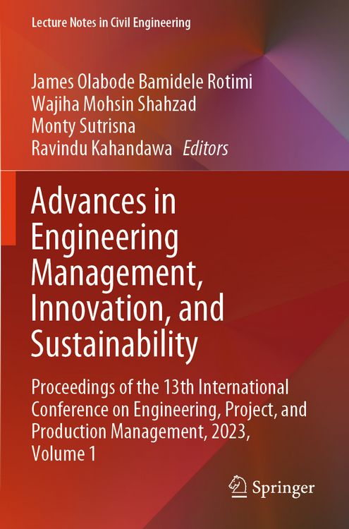Produktbild: Advances in Engineering Management, Innovation, and Sustainability