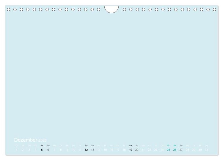 Produktbild: Bastelkalender - hell Blau (Wandkalender 2026 DIN A4 quer), CALVENDO Monatskalender