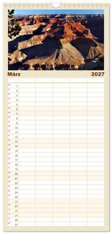 Produktbild: Familienplaner 2027 - Nationalparks der Welt mit 5 Spalten (Wandkalender, 21 x 45 cm) CALVENDO
