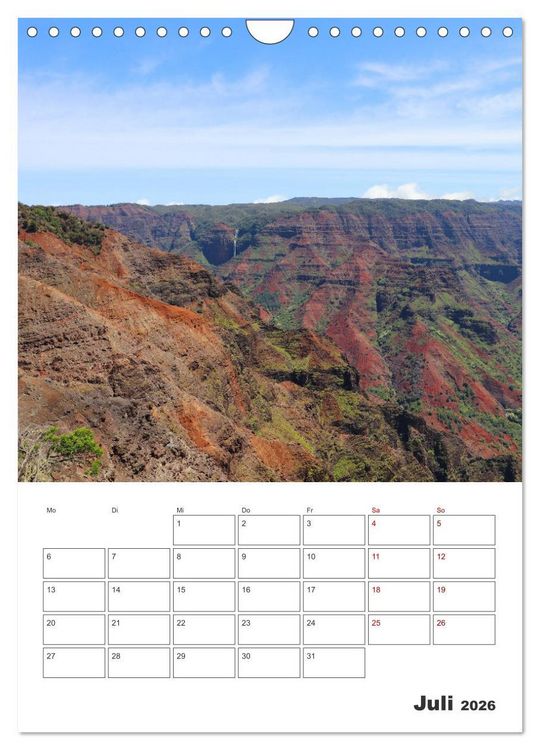 Produktbild: Hawaii - Reiseplaner (Wandkalender 2026 DIN A4 hoch), CALVENDO Monatskalender