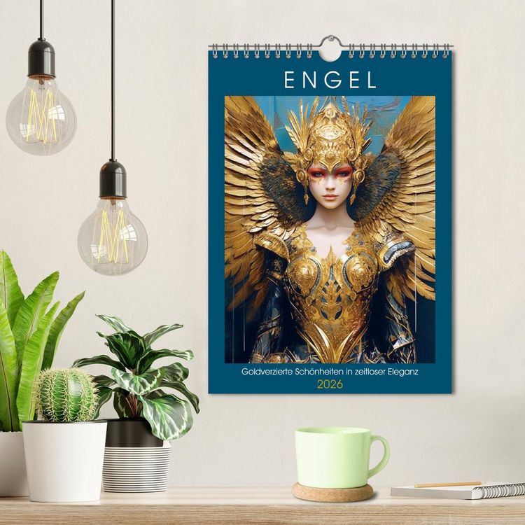 Produktbild: Engel. Goldverzierte Sch&ouml;nheiten in zeitloser Eleganz (Wandkalender 2026 DIN A4 hoch), CALVENDO Monatskalender