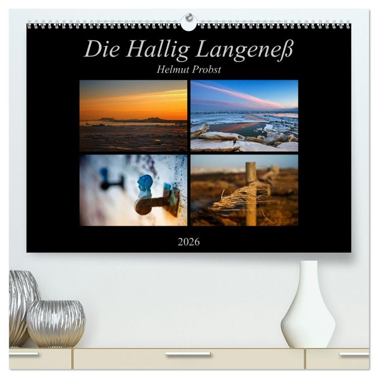 Produktbild: Die Hallig Langene&szlig; (hochwertiger Premium Wandkalender 2026 DIN A2 quer), Kunstdruck in Hochglanz