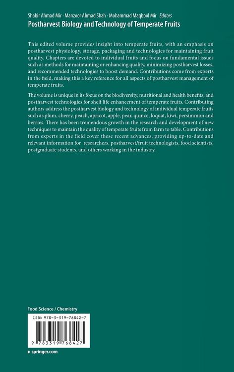 Produktbild: Postharvest Biology and Technology of Temperate Fruits