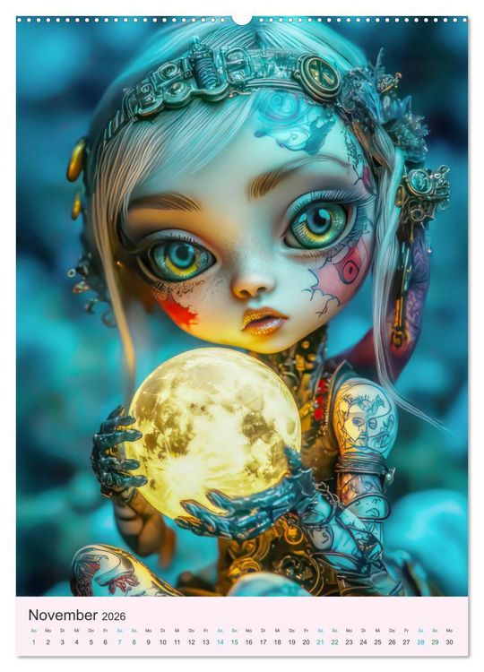 Produktbild: Steampunk Puppen &ndash; Zauberhafte Puppenfiguren (hochwertiger Premium Wandkalender 2026 DIN A2 hoch), Kunstdruck in Hochglanz