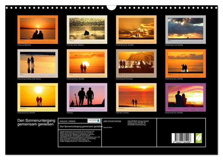 Produktbild: Den Sonnenuntergang gemeinsam genie&szlig;en (Wandkalender 2026 DIN A3 quer), CALVENDO Monatskalender