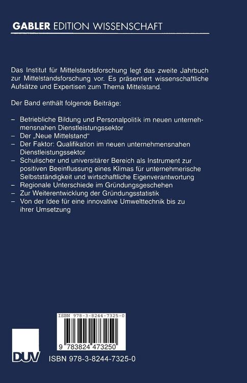 Produktbild: Jahrbuch zur Mittelstandsforschung 2/2000