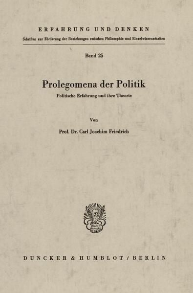 Produktbild: Prolegomena der Politik.