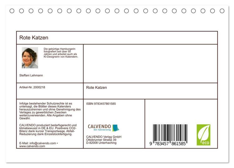 Produktbild: Rote Katzen (Tischkalender 2026 DIN A5 quer), CALVENDO Monatskalender