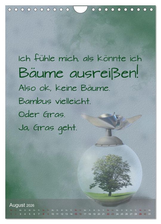 Produktbild: Heute ist ein guter Tag (Wandkalender 2026 DIN A4 hoch), CALVENDO Monatskalender