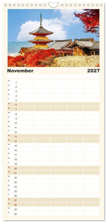 Produktbild: Familienplaner 2027 - Japanische Tempel und Schreine mit 5 Spalten (Wandkalender, 21 x 45 cm) CALVENDO
