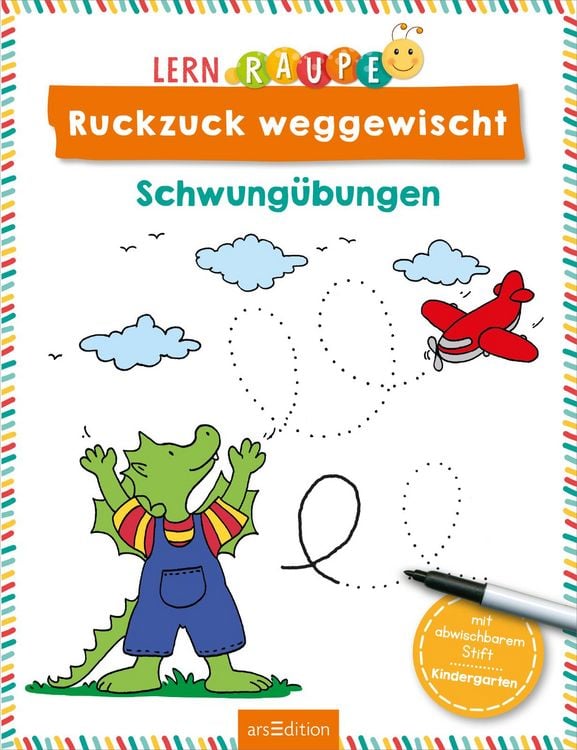 Produktbild: Lernraupe &ndash; Ruckzuck weggewischt! Schwung&uuml;bungen
