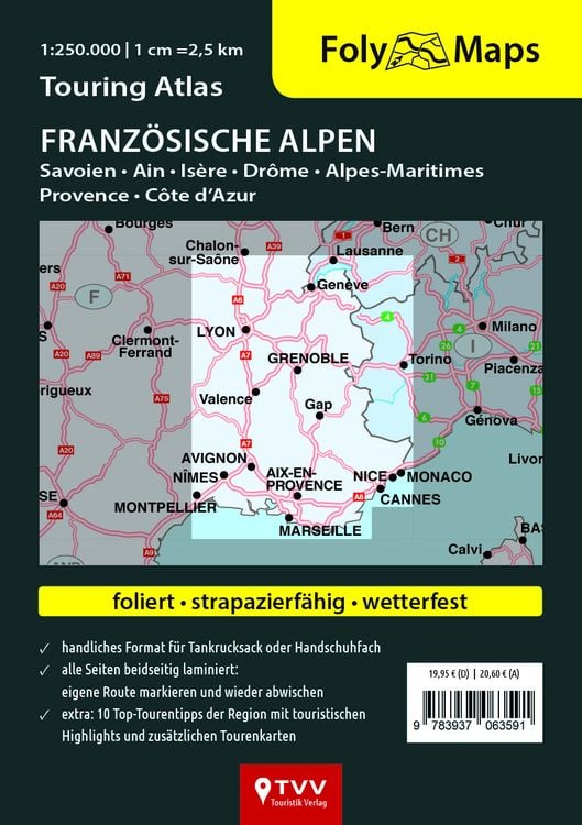 Produktbild: FolyMaps Touring Atlas Franz&ouml;sische Alpen 1:250.000