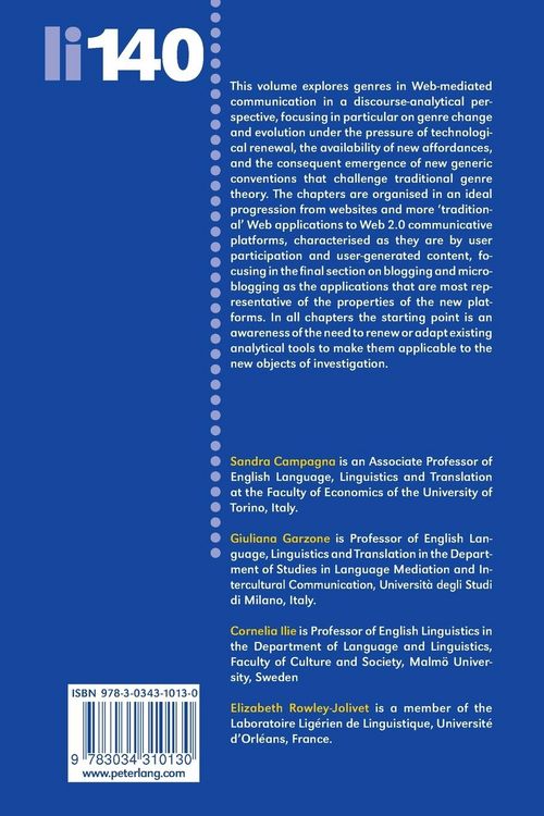 Produktbild: Evolving Genres in Web-mediated Communication