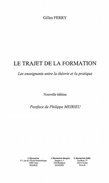 Produktbild: Le trajet de la formation