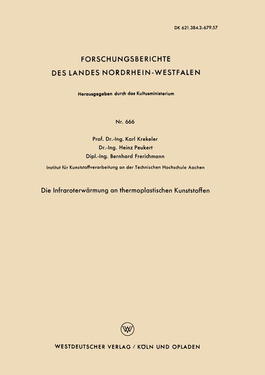 Produktbild: Die Infraroterw&auml;rmung an thermoplastischen Kunststoffen