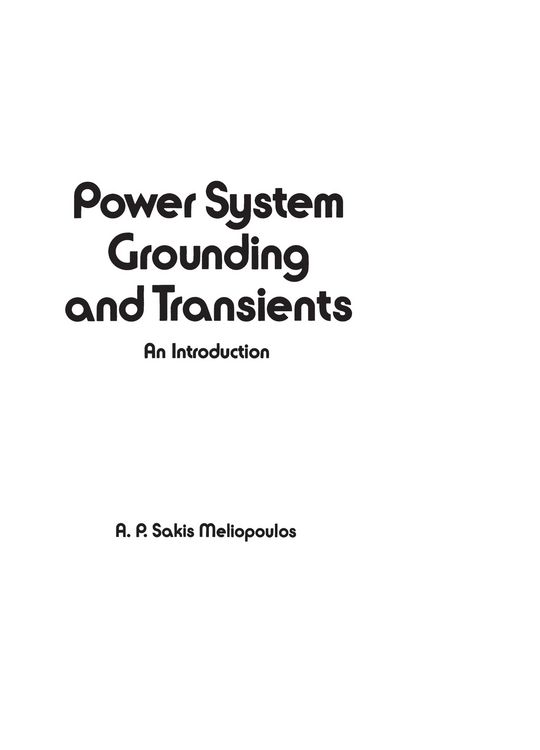 Produktbild: Power System Grounding and Transients