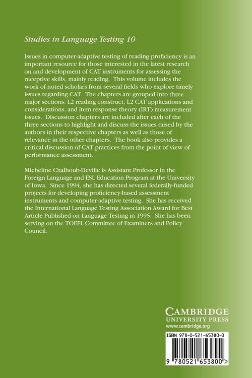 Produktbild: Issues in Computer-Adaptive Testing of Reading Proficiency