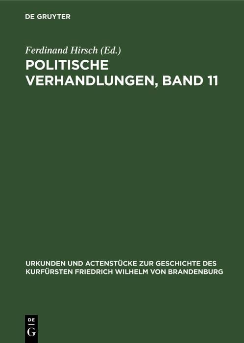 Produktbild: Politische Verhandlungen, Band 11