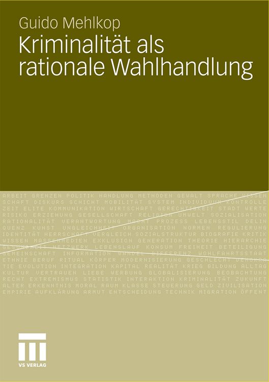 Produktbild: Kriminalit&auml;t als rationale Wahlhandlung