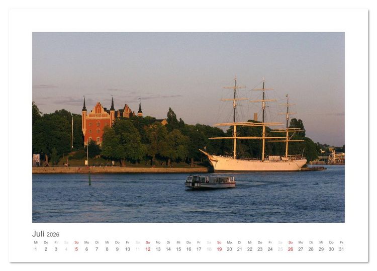 Produktbild: Stockholm - Licht des Nordens (Tischkalender 2026 DIN A5 quer), CALVENDO Monatskalender