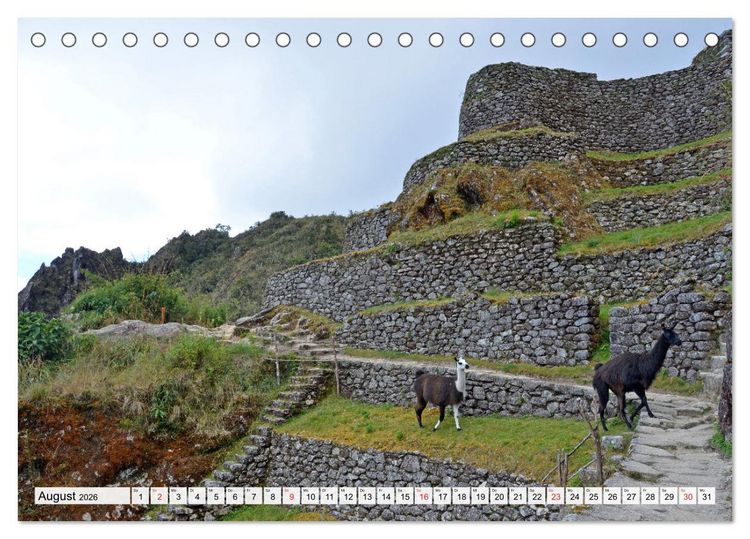 Produktbild: Inka Trail und Machu Picchu, Trekking zur ber&uuml;hmten Inkastadt (Tischkalender 2026 DIN A5 quer), CALVENDO Monatskalender