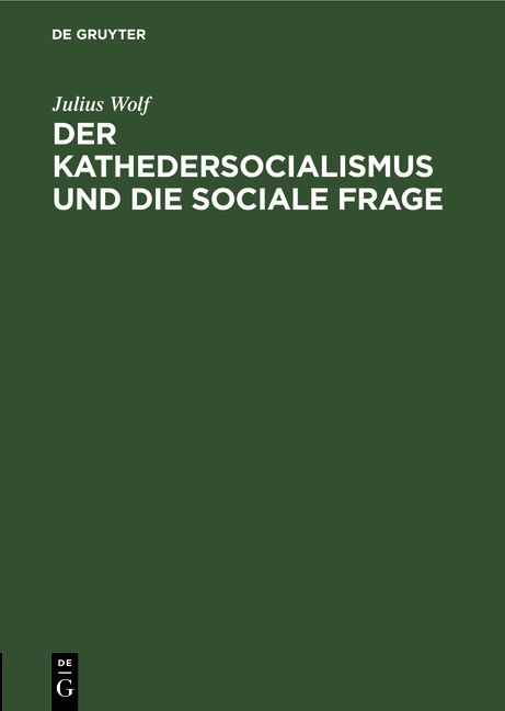 Produktbild: Der Kathedersocialismus und die sociale Frage