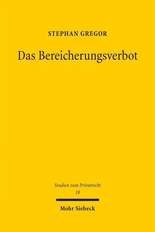 Produktbild: Das Bereicherungsverbot