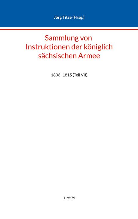 Produktbild: Sammlung von Instruktionen der k&ouml;niglich s&auml;chsischen Armee
