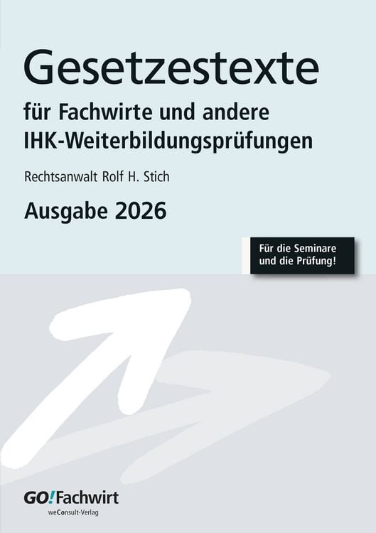 Produktbild: Gesetzestexte f&uuml;r Fachwirte Ausgabe 2026