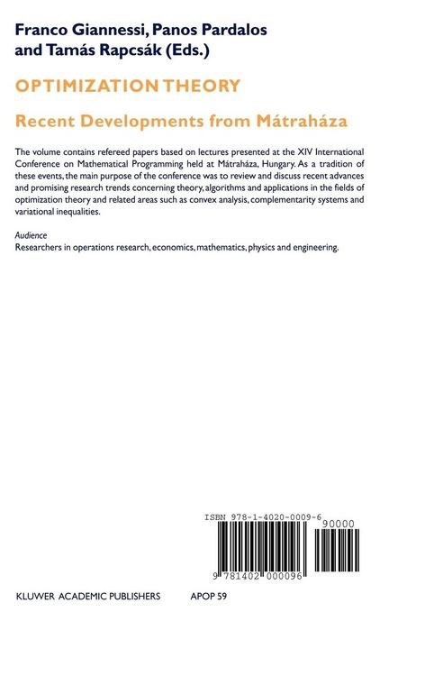 Produktbild: Optimization Theory
