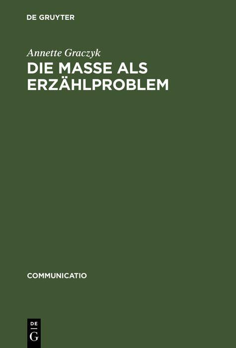 Produktbild: Die Masse als Erz&auml;hlproblem
