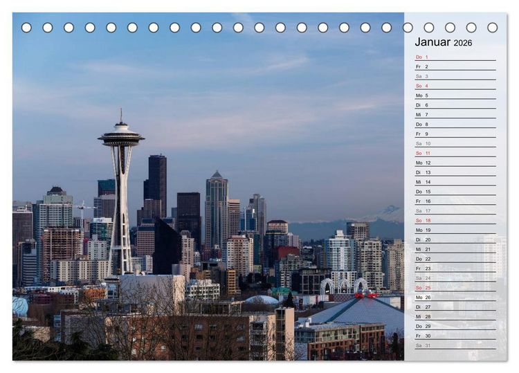 Produktbild: Eine Reise nach Seattle (Tischkalender 2026 DIN A5 quer), CALVENDO Monatskalender