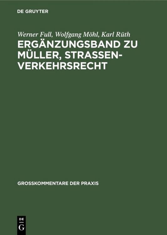 Produktbild: Erg&auml;nzungsband zu M&uuml;ller, Stra&szlig;enverkehrsrecht