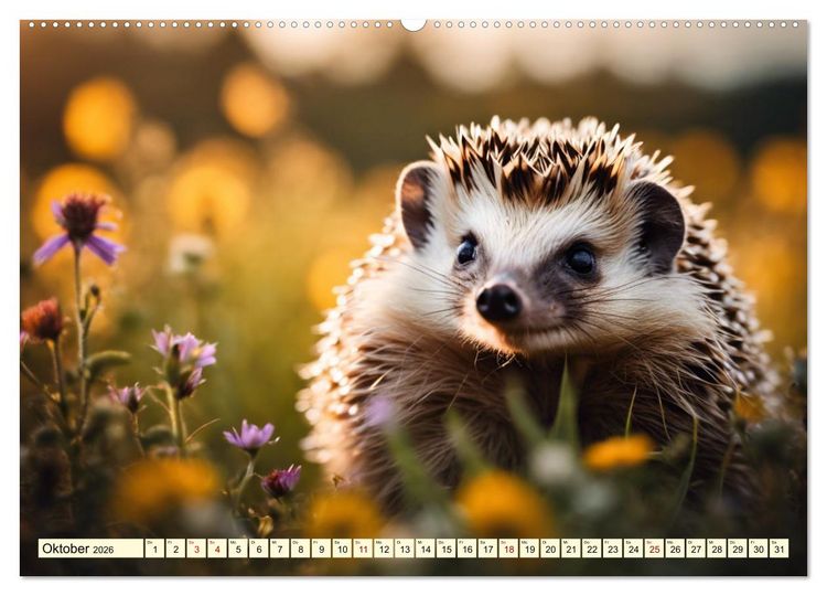 Produktbild: Igel - Wildtier des Jahres 2024 (hochwertiger Premium Wandkalender 2026 DIN A2 quer), Kunstdruck in Hochglanz